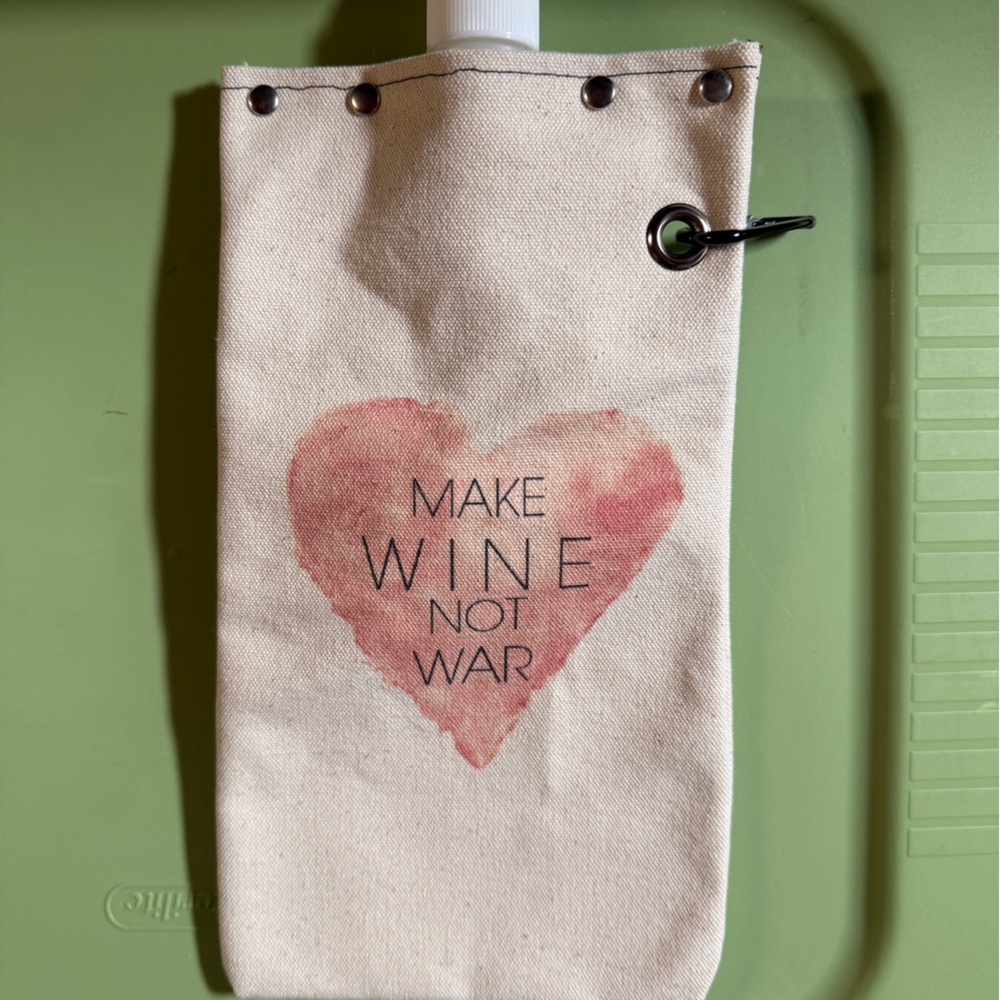 Canvas Wine Bag with Heart Design